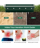 Slickblue Manual Lawn Aerator with Detachable Handle Filled Sand or Stone