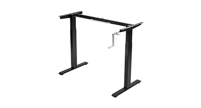 Slickblue Hand Crank Sit to Stand Desk Frame Height Adjustable Standing Base