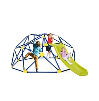Slickblue Kids Climbing Dome with Slide and Fabric Cushion for Garden Yard