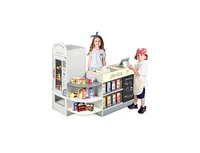 Slickblue Kids Grocery Store Playset with Cash Register Pos Machine-Grey