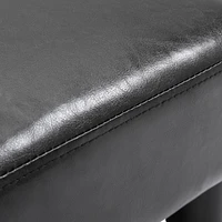 Streamdale Furniture Small Faux Leather Ottoman Footrest, Black