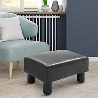 Streamdale Furniture Small Faux Leather Ottoman Footrest, Black