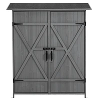 56"L X 19.5"W X 64"H Outdoor Storage Shed With Lockable Door