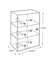 Azar Displays Acrylic Lockbox Countertop Display Case w/ 2 Shelves 12.375" wide