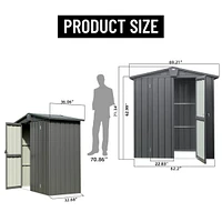 Metal Outdoor Storage Shed with Lockable Double Door