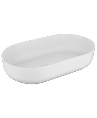 Simplie Fun Modern Oval White Vessel Bathroom Sink 24x14x5.5"