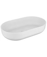 Simplie Fun Modern Oval White Vessel Bathroom Sink 24x14x5.5"