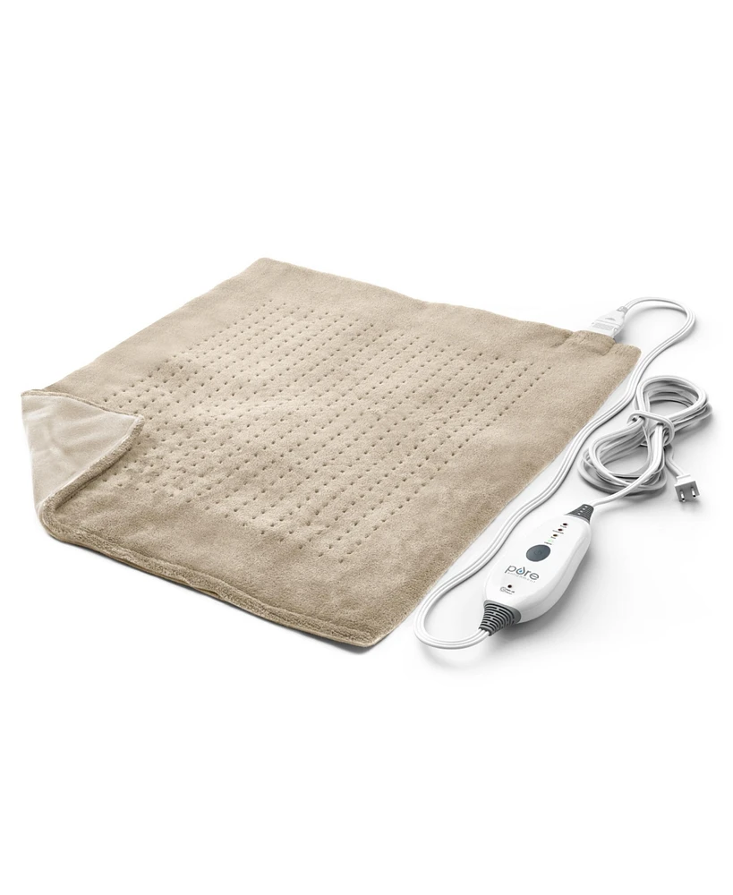 Pure Enrichment PureRelief Ultra-Wide 20"x24" Electric Heating Pad for Full Body Relief - 4 InstaHeat Settings, Machine-Washable, Soft Fabric