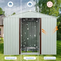 8FT X 4FT Outdoor Metal Storage Shed With Window White