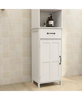 Streamdale Furniture Floor Standing Cabinet With 1 Door And 1 Drawer - White