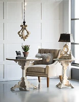 Distressed White Wood Chandelier for Living Room