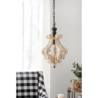 Streamdale Furniture Distressed White Wood Chandelier for Living Room