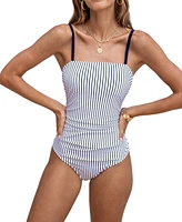 Cupshe Women's Striped Square Neck One-piece Swimsuit