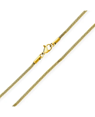 Bling Jewelry Unisex Bali Balinese Coreana Caviar Popcorn Chain Necklace Women Men Gold Plated Stainless Steel 2.5MM, 20 Inch