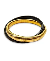 Bling Jewelry Omega Snake Cobra Wide Bangle Twisted Bracelet Bands Set Interlocking Flexible Stretch Bracelets Fits 8 to 8.5 inches Wrist