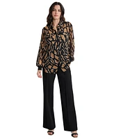 Dkny Women's Printed Button-Front Long-Sleeve Shirt