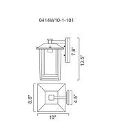 Cwi Lighting 13.5" Metal Winfield 1 Light Outdoor Wall Light