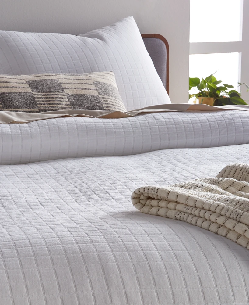 Oake Organic Cotton Check Matelasse 3-Pc. Comforter Set, King, Exclusively at Macy's