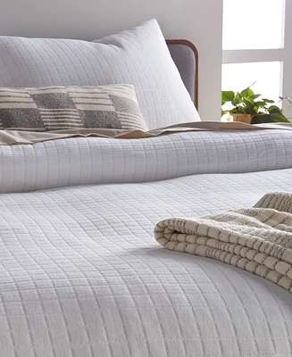 Oake Organic Cotton Check Matelasse 3-Pc. Comforter Set, King, Exclusively at Macy's