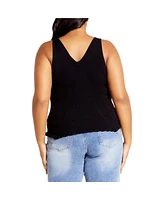 City Chic Women's Sammie V-neck Top