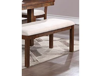 Streamdale Furniture Solid Wood Bench - Natural Brown Finish, Contemporary Style