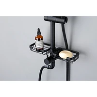 Matte Black Shower System: Rain Showerhead, Hand Shower, Slide Bar, Soap Dish