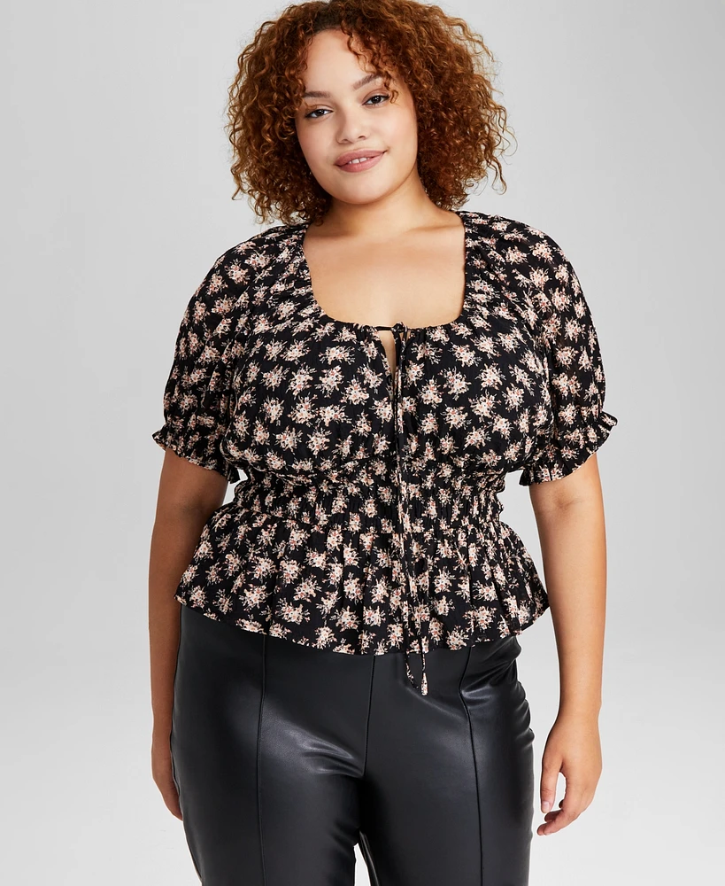 And Now This Trendy Plus Puff Sleeve Top, Created for Macy's