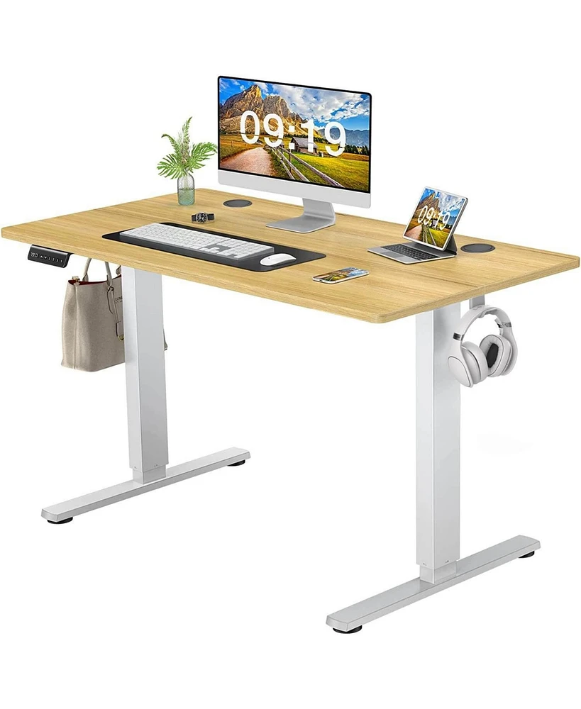 Simplie Fun Electric Height Adjustable Standing Desk, Sit To Stand Ergonomic Computer Desk, Yellow