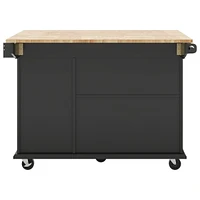 Rolling Kitchen Cart with Drop Leaf & Storage