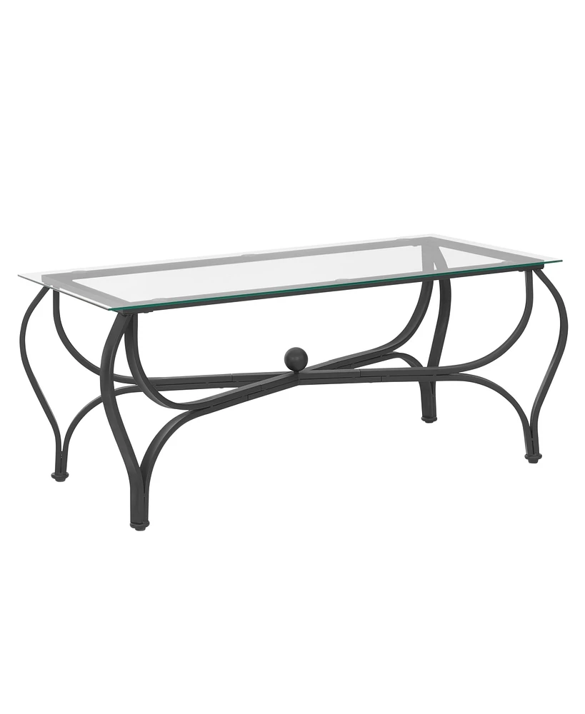 Simplie Fun 3-Piece Tempered Glass Coffee Table Set