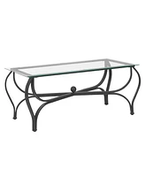 Simplie Fun 3-Piece Tempered Glass Coffee Table Set