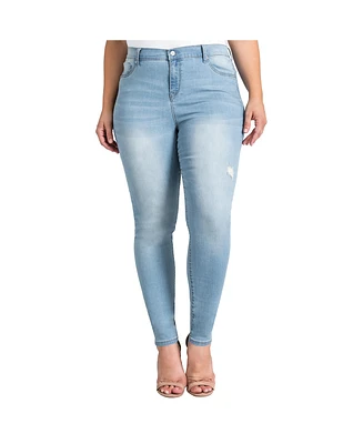 Standards & Practices Plus Distressed Stretch Denim Ankle Jeans