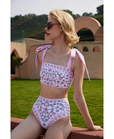 Jessie Zhao New York Women's Pink Blossom Reversible Two-Piece Swimsuit