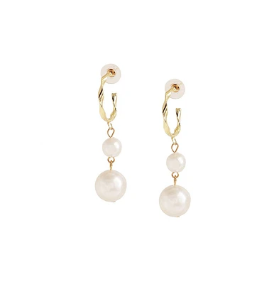 Sohi Women's Gold Snowball Drop Earrings