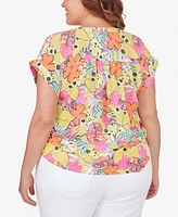 Ruby Rd. Plus Size Party Tie Front Top