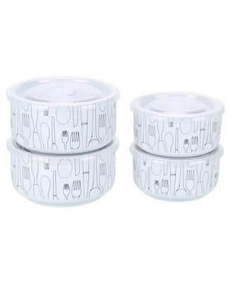 Bia Cordon Bleu Porcelain 20 & 30 oz. Cutlery Storage Jars with Lids, Set of 4