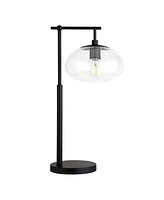 Hudson & Canal Blume 25" Tall Arc Table Lamp with Glass Shade