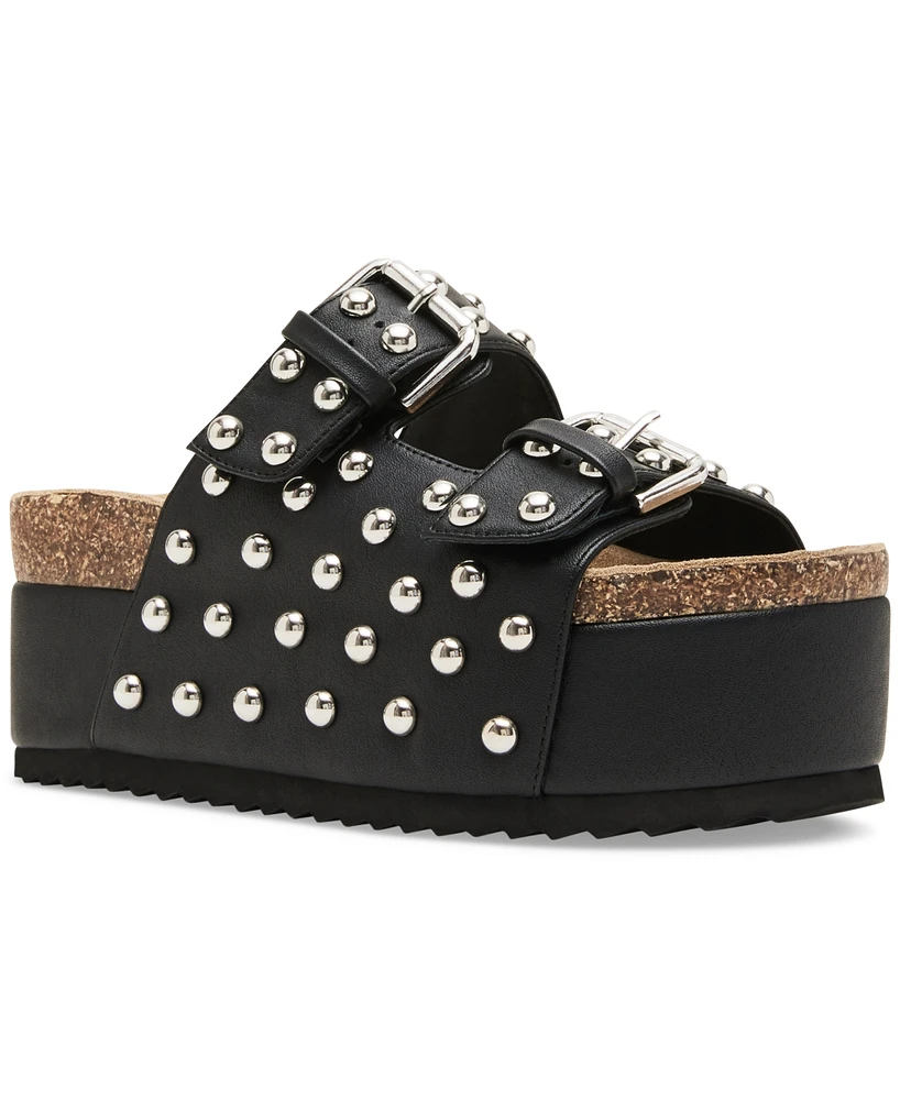 Steve Madden Women's Kali-s Studded Platform Footbed Sandals