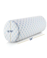 Nestl Memory Foam Neck Roll Bolster Pillow With Cooling Cover, Extra Firm