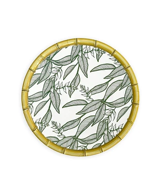 Q Squared Zen Bamboo Leaf Dinner Plates, Set of 4