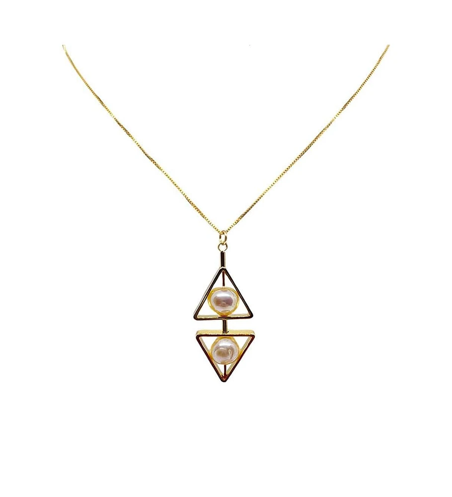 Aracheli Studio Double Triangle Pearl Necklace