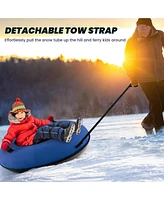 Costway 40" Heavy-Duty Inflatable Snow Tube for Sledding with Tire Pump & Tow Strap