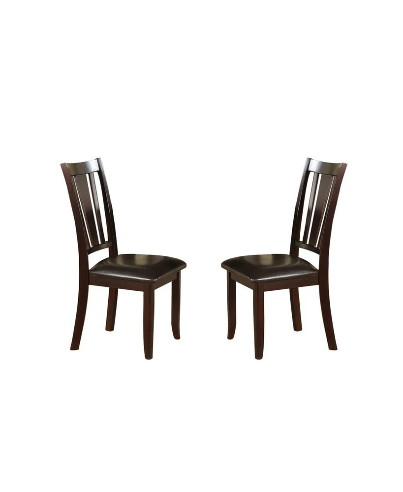 Simplie Fun Charlton Slat Back Dining Side Chairs In Espresso, Set Of 2