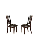 Simplie Fun Charlton Slat Back Dining Side Chairs In Espresso, Set Of 2