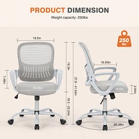 Mesh Home Office Chair with Fixed Armrest