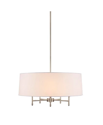 Streamdale Furniture Presidio 5-Light White Drum Shade Chandelier