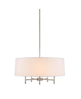 Streamdale Furniture Presidio 5-Light White Drum Shade Chandelier