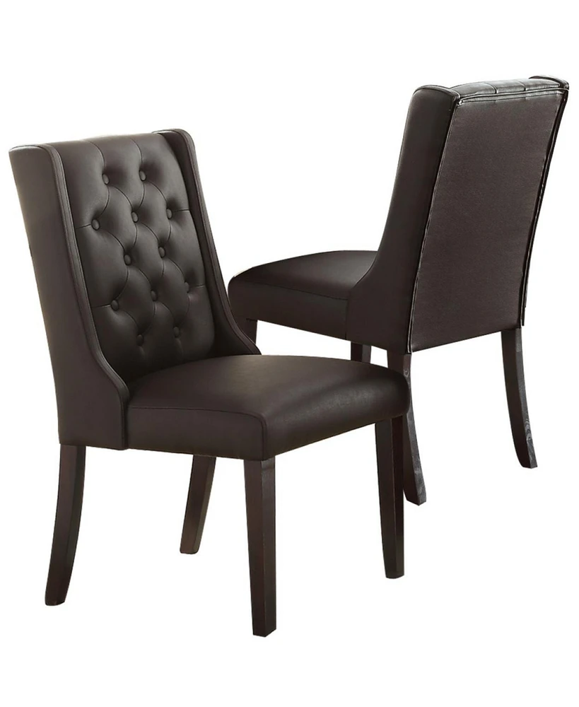 Streamdale Furniture Espresso Tufted Dining Chairs, Set of 2