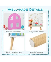 Kids Dollhouse Bookshelf Toddler Book & Toy Storage Display Organizer Ideal Gift