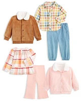 First Impressions Baby Faux Sherpa Collar Knit Corduroy Jackets Plaid Outfit Sets Created For Macys